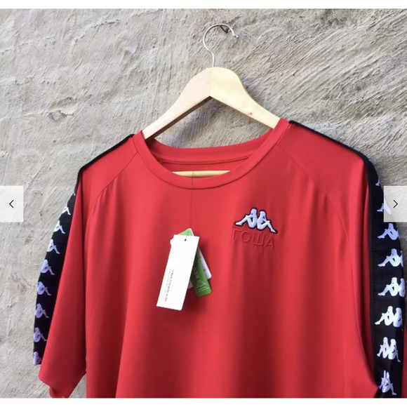 NWT Gosha Rubchinskiy Kappa Men's RED Logo Crewneck T-Shirt SS17 Size Medium - Picture 2 of 4